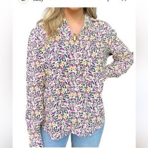 Frank & Eileen Barry Ditsy Floral neon top
